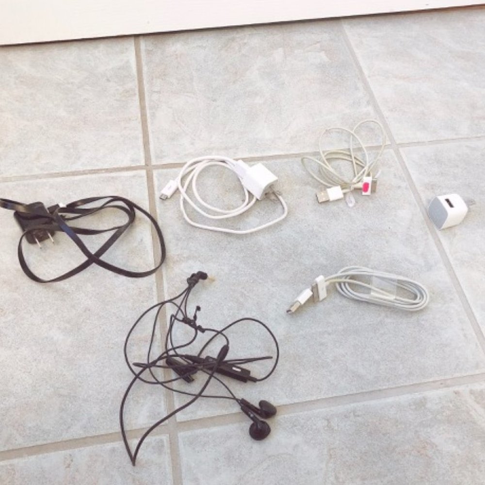 Various Phone Chargers and Earphones (Price reflect one of the item)